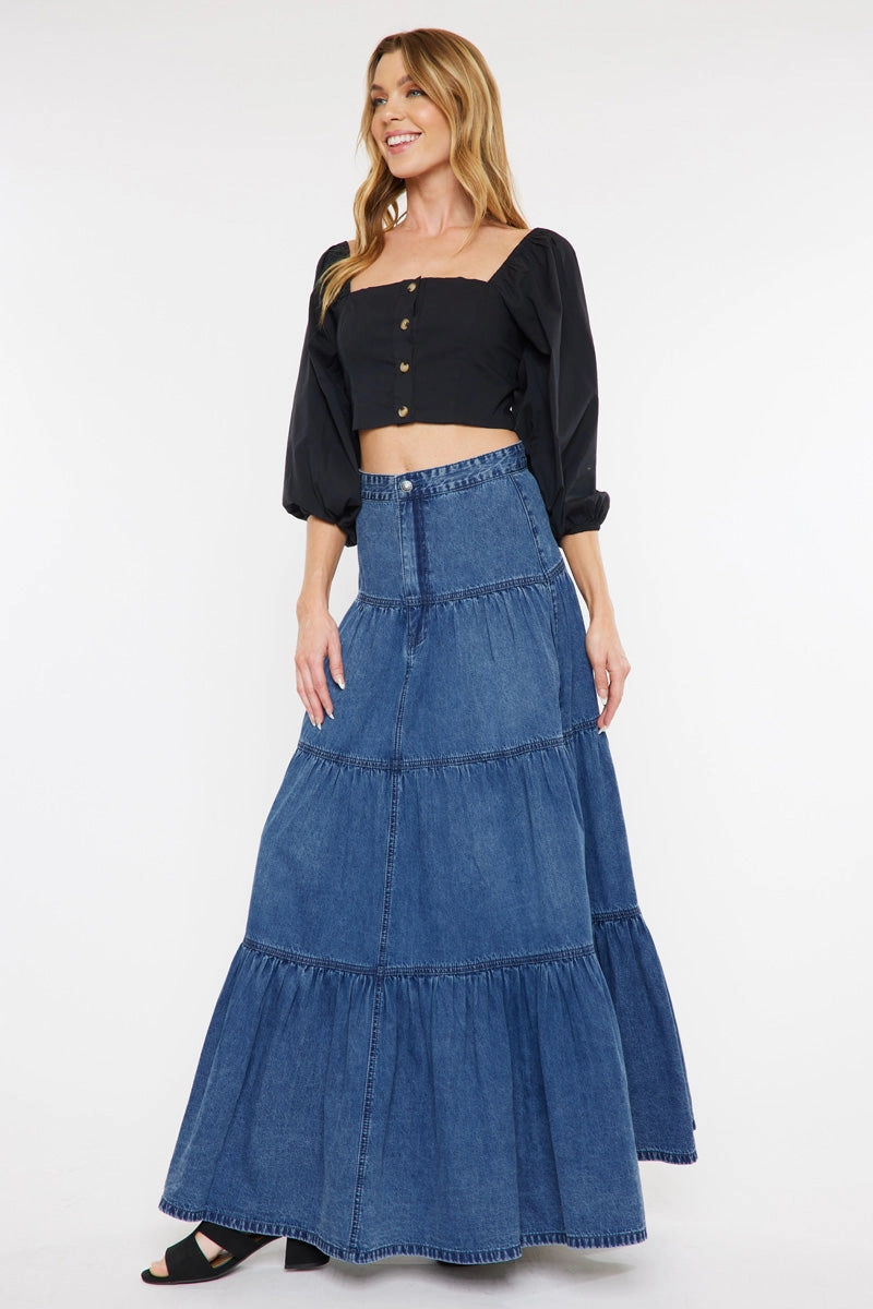 Thalia Maxi Denim Skirt