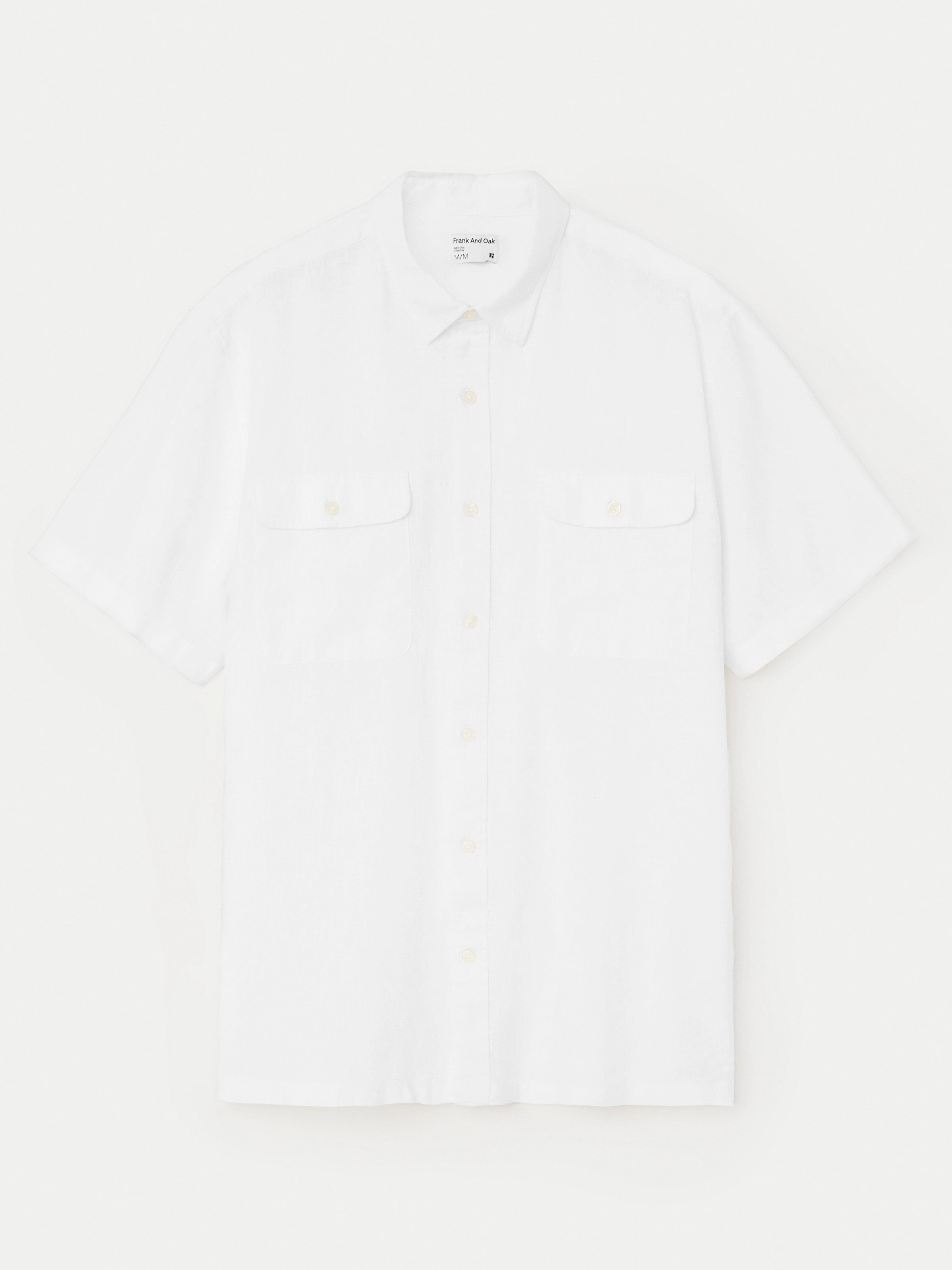 The Short Sleeve Hemp Shirt in Bright White