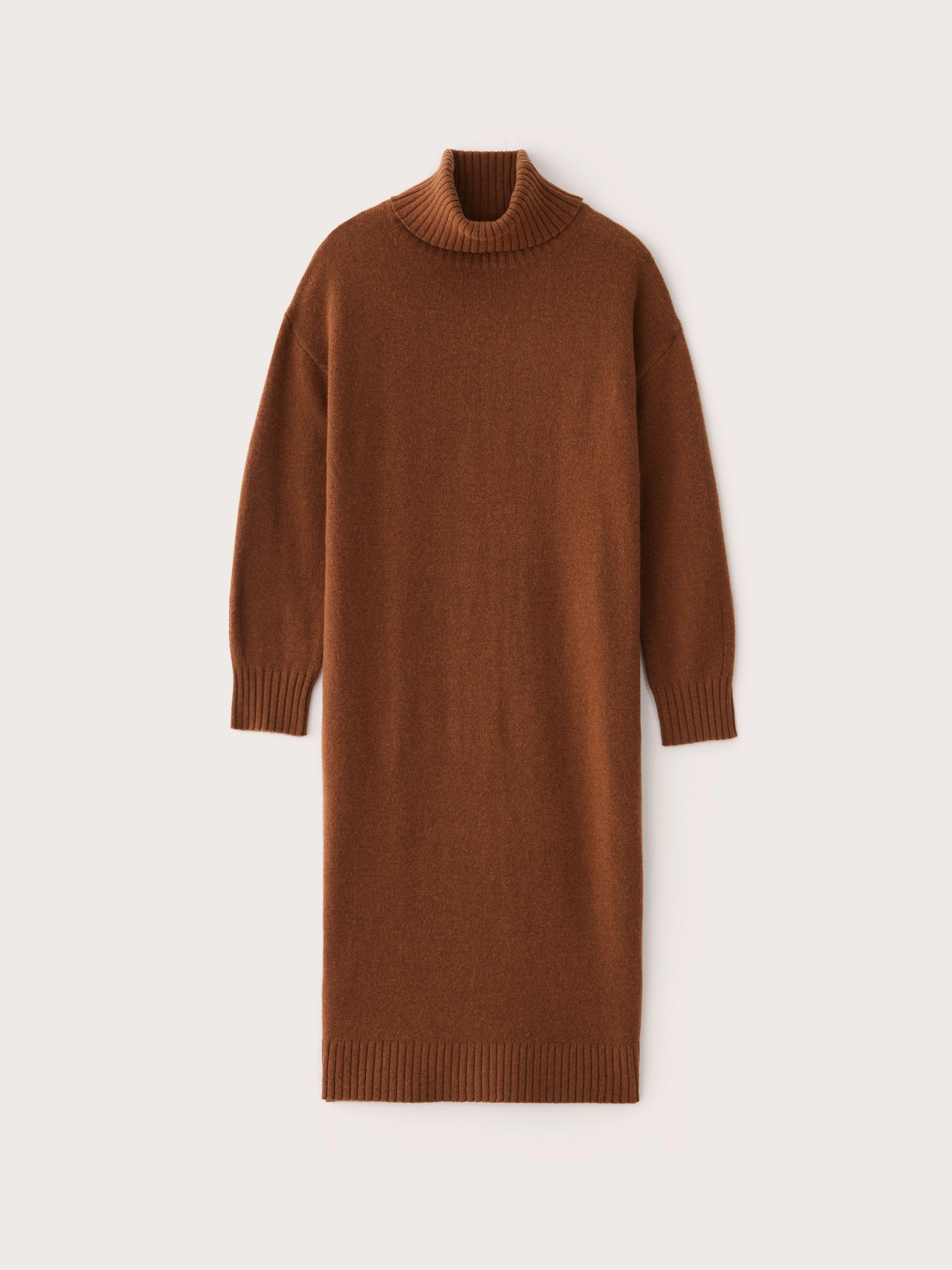 The Turtleneck Sweater Dress in Caramel
