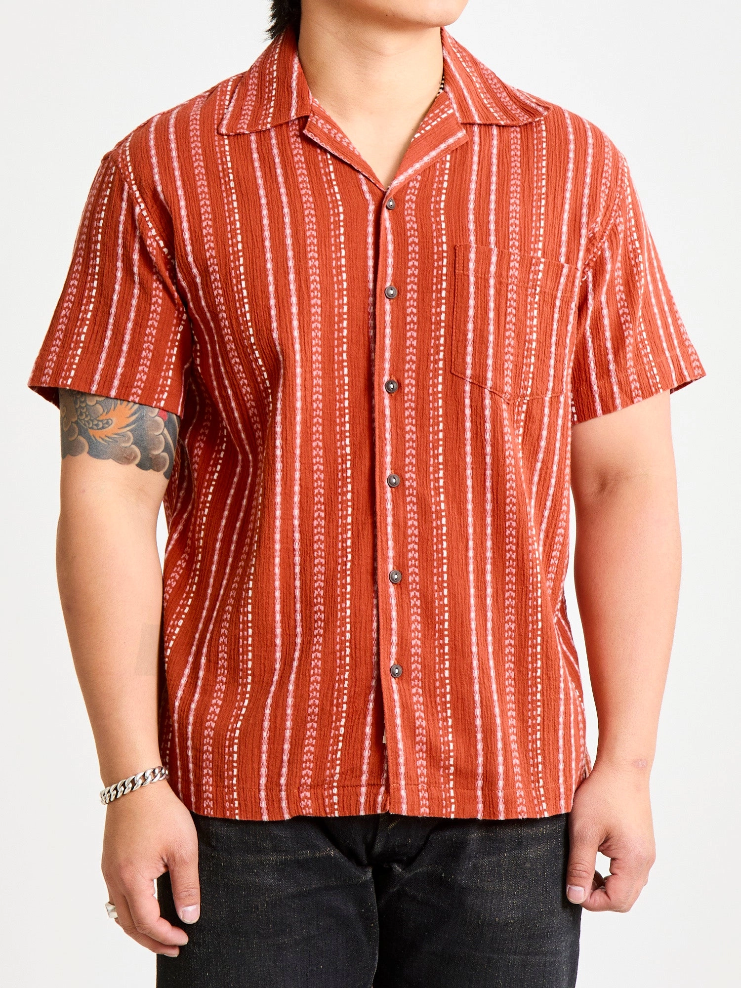 The Wrench Short Sleeve Shirt in Orange Ace