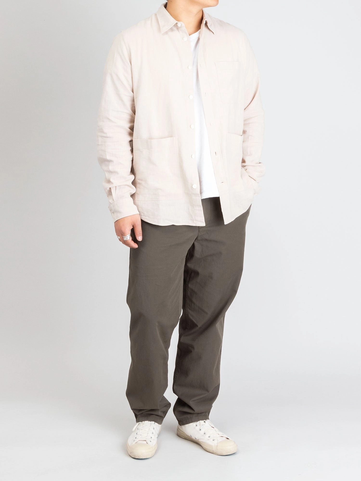 Thorsten Cotton Linen Shirt in Oatmeal