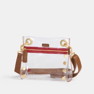 Tony | Mahogany Pebble/Brushed Gold Red Zip | Sml