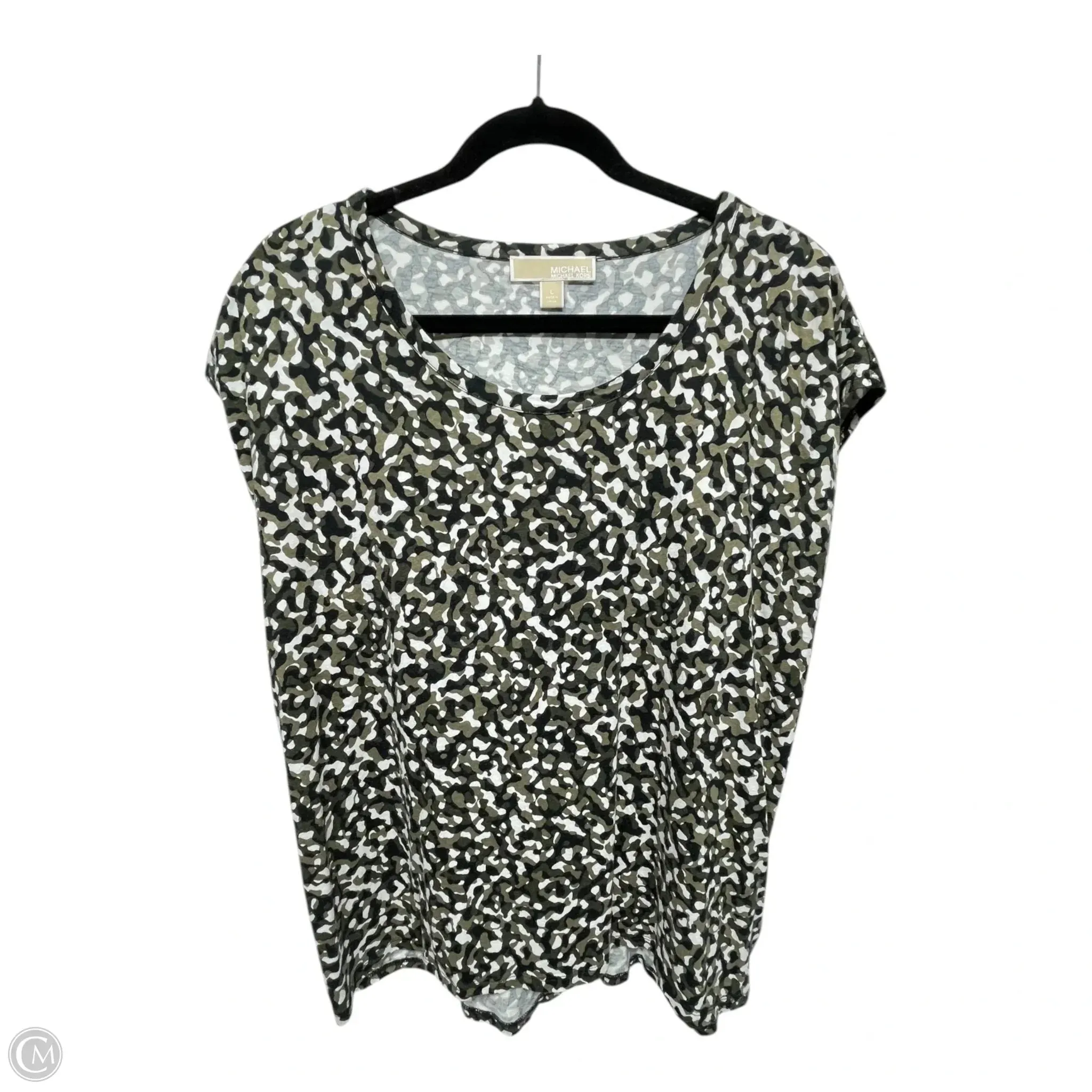 Top Short Sleeve By Michael By Michael Kors In Camouflage Print, Size: L