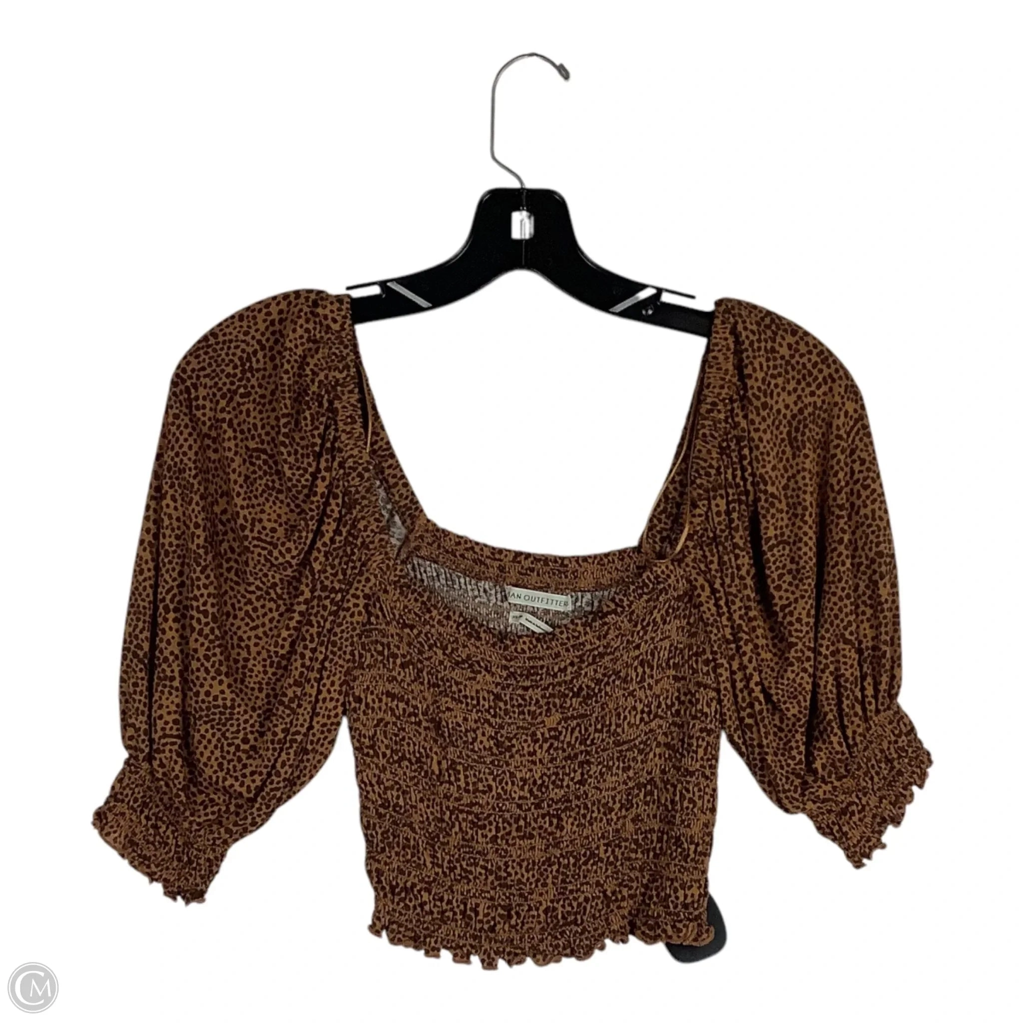 Top Short Sleeve By Urban Outfitters In Animal Print, Size: Xs