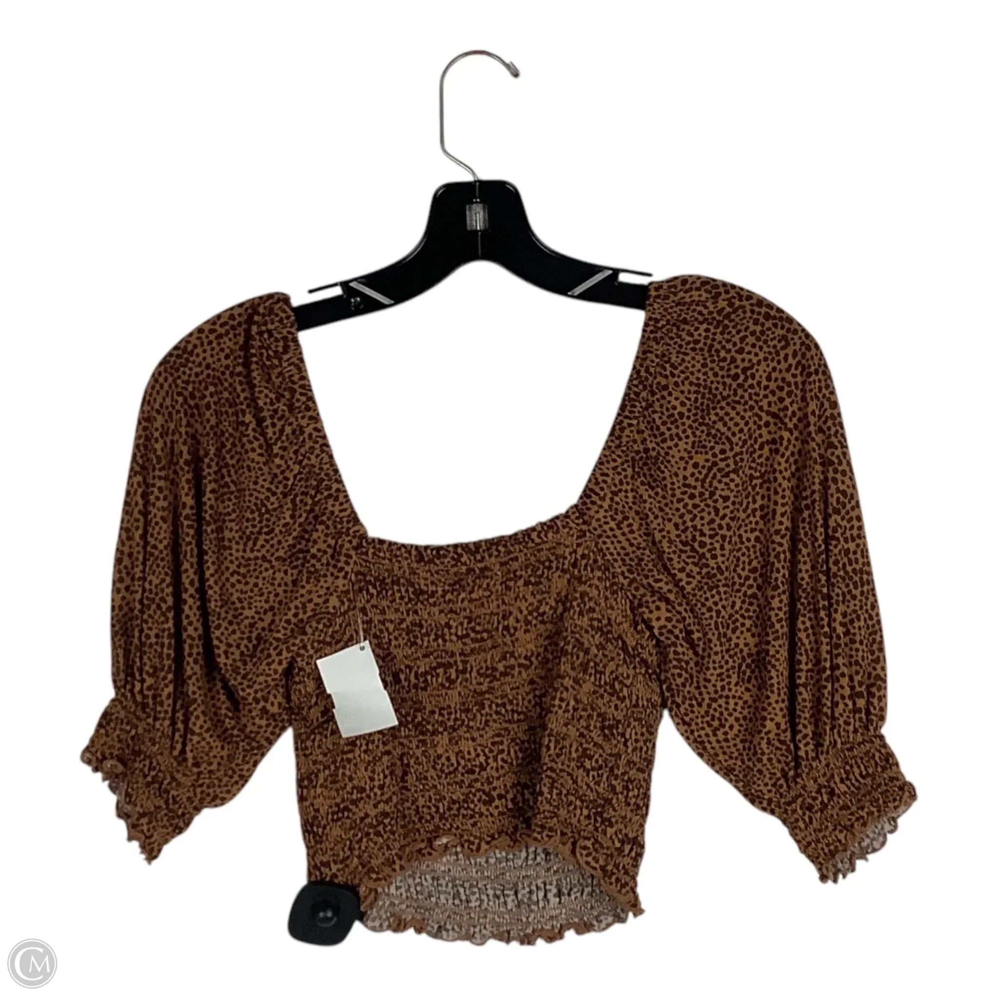 Top Short Sleeve By Urban Outfitters In Animal Print, Size: Xs