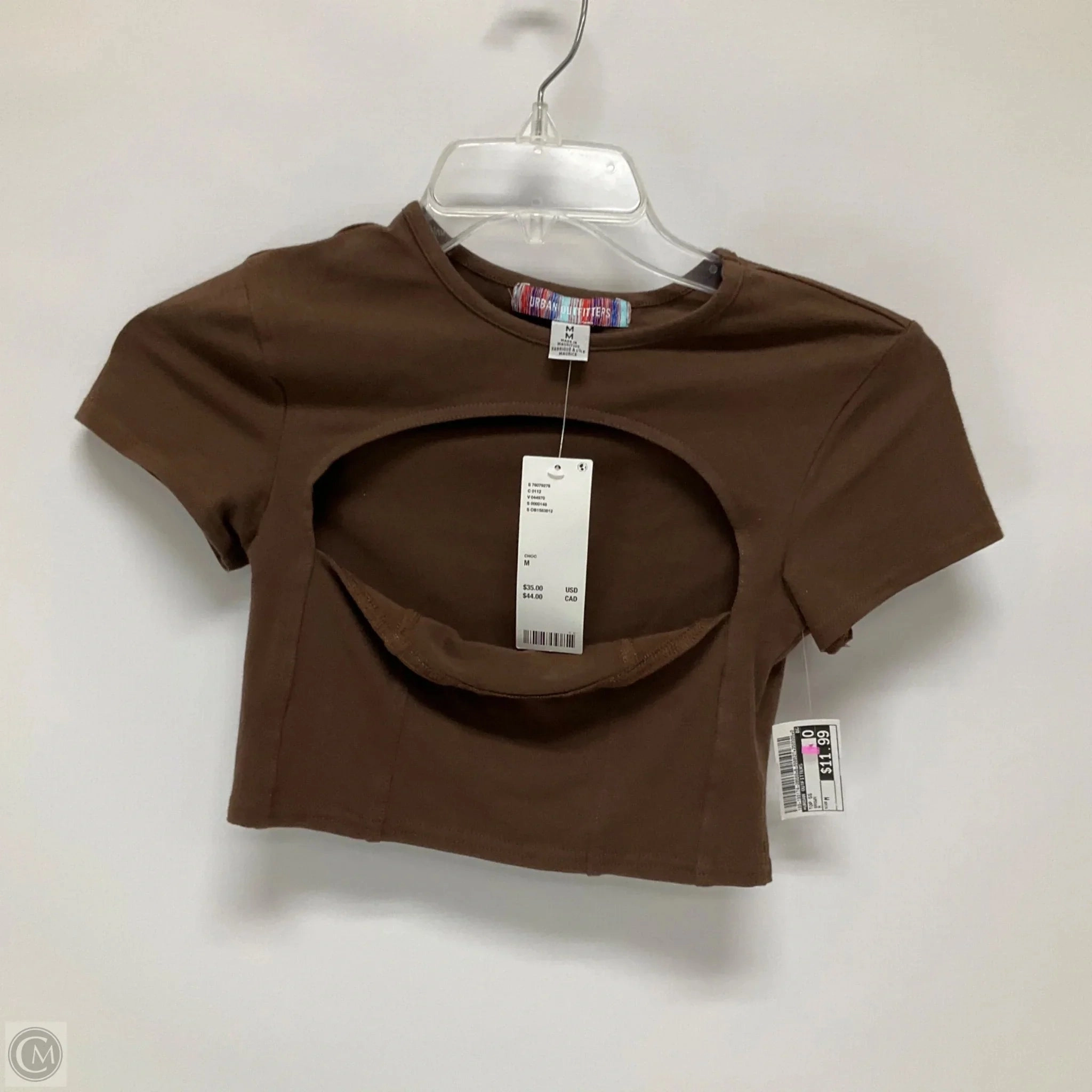 Top Short Sleeve By Urban Outfitters In Brown, Size: M