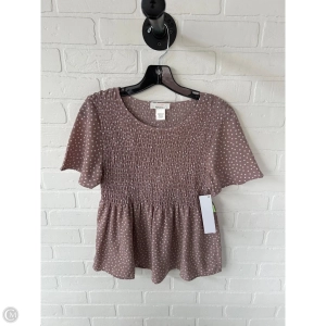 Top Short Sleeve By Urban Romantics In Pink & White, Size: M