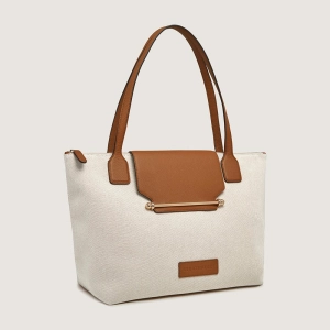 Travel Tote - Canvas Ecru/Tan