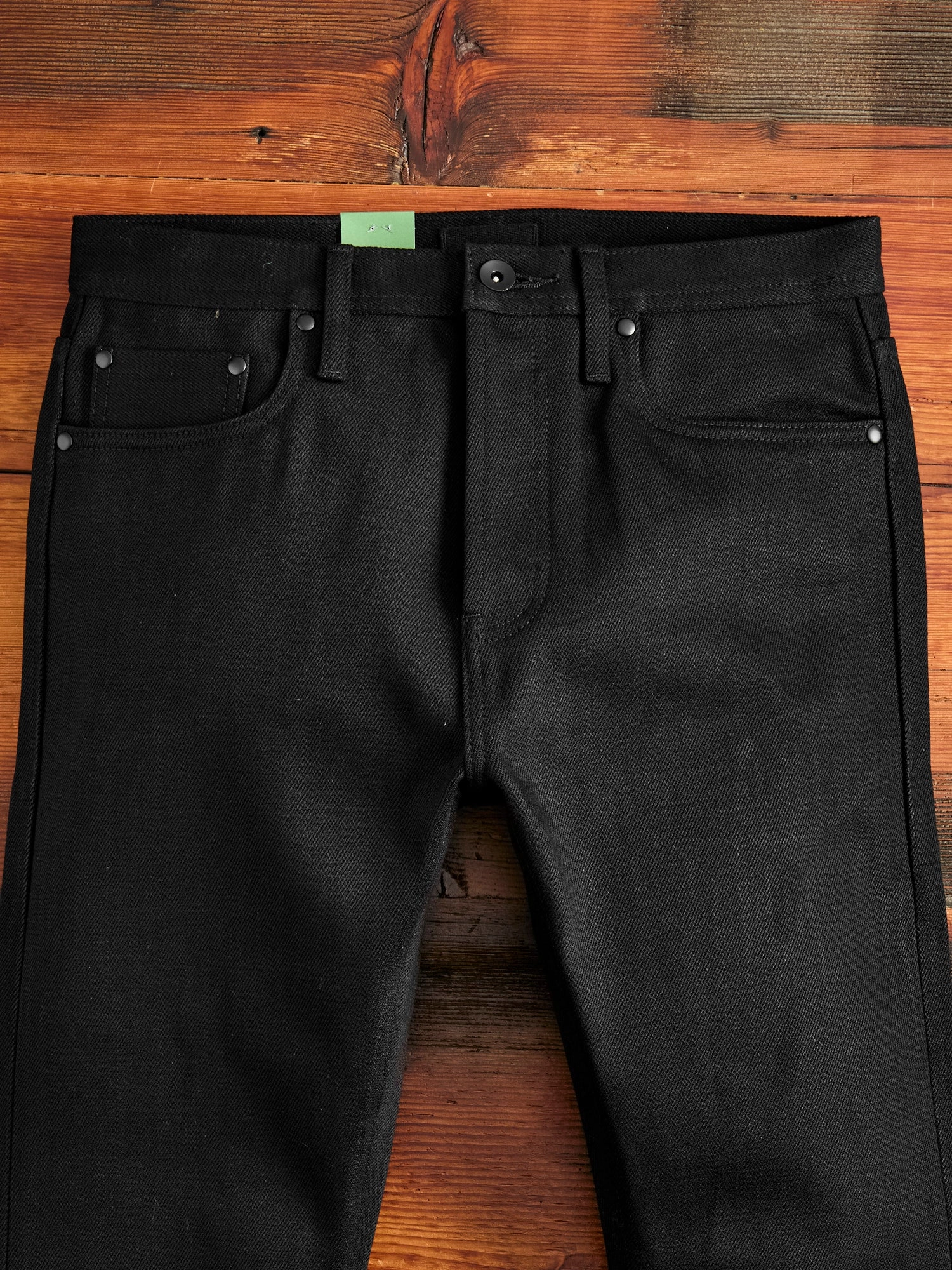 UB242 Heavyweight Solid Black 21oz Selvedge Denim - Tapered Fit