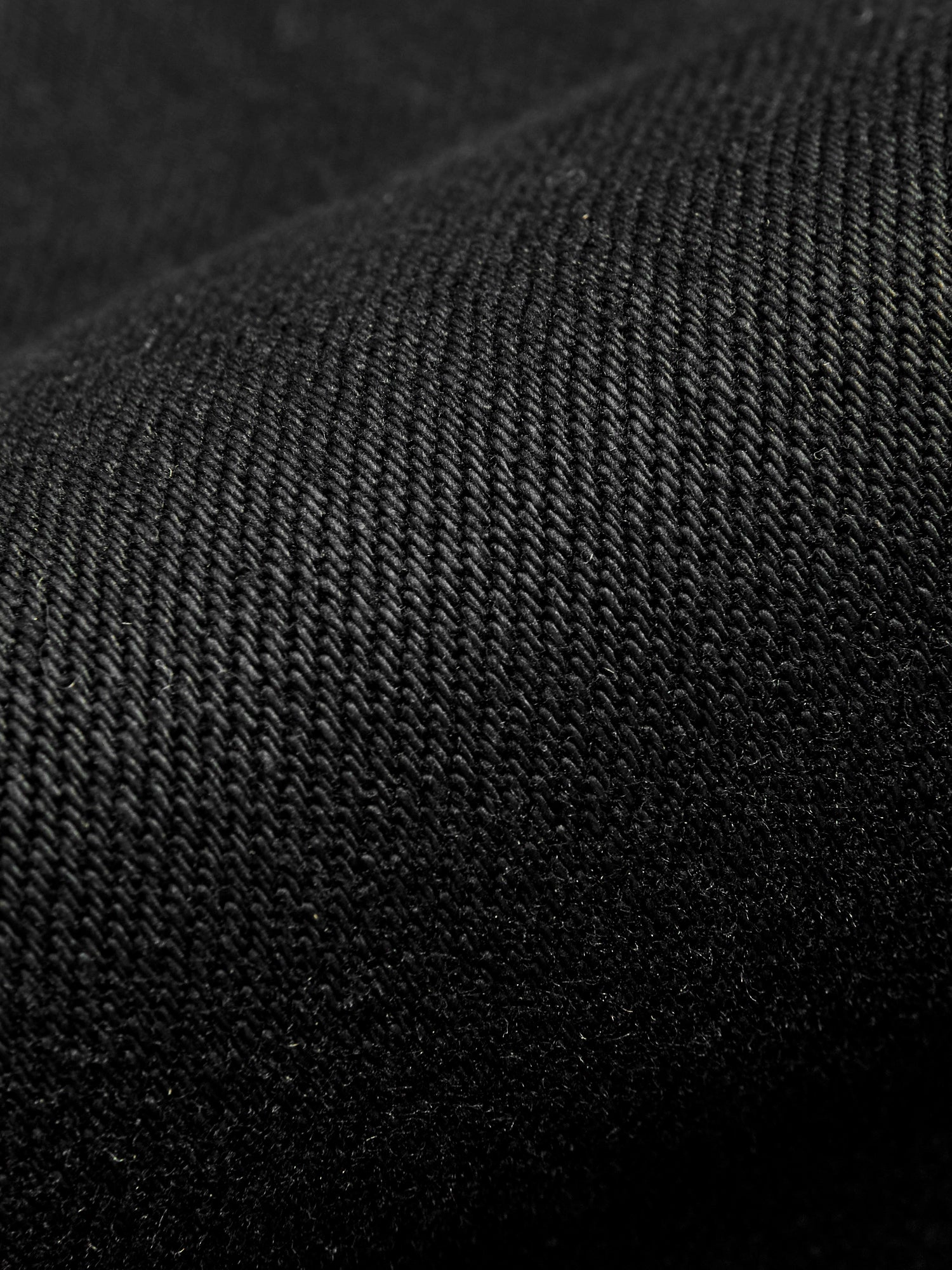 UB242 Heavyweight Solid Black 21oz Selvedge Denim - Tapered Fit