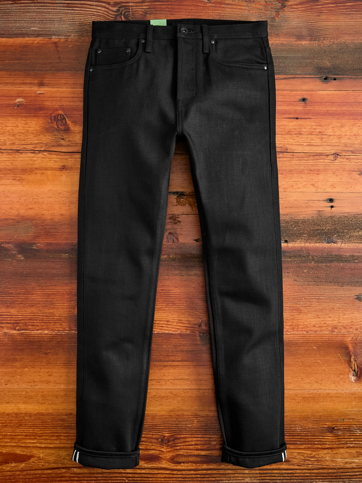 UB242 Heavyweight Solid Black 21oz Selvedge Denim - Tapered Fit