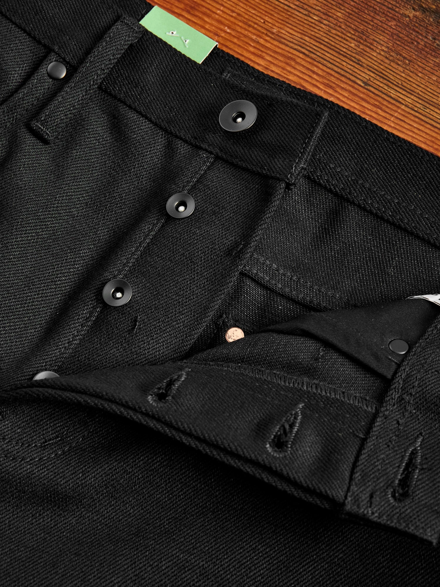UB242 Heavyweight Solid Black 21oz Selvedge Denim - Tapered Fit