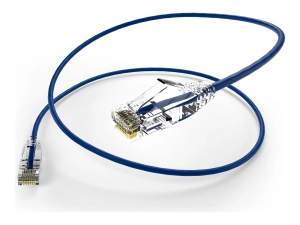 UNC Group Clearfit Slim - Patch cable - TAA Compliant - RJ-45 (M) to RJ-45 (M) - 20 ft - UTP - CAT 6 - snagless, stranded - blue TAA-CS6-20F-BLU
