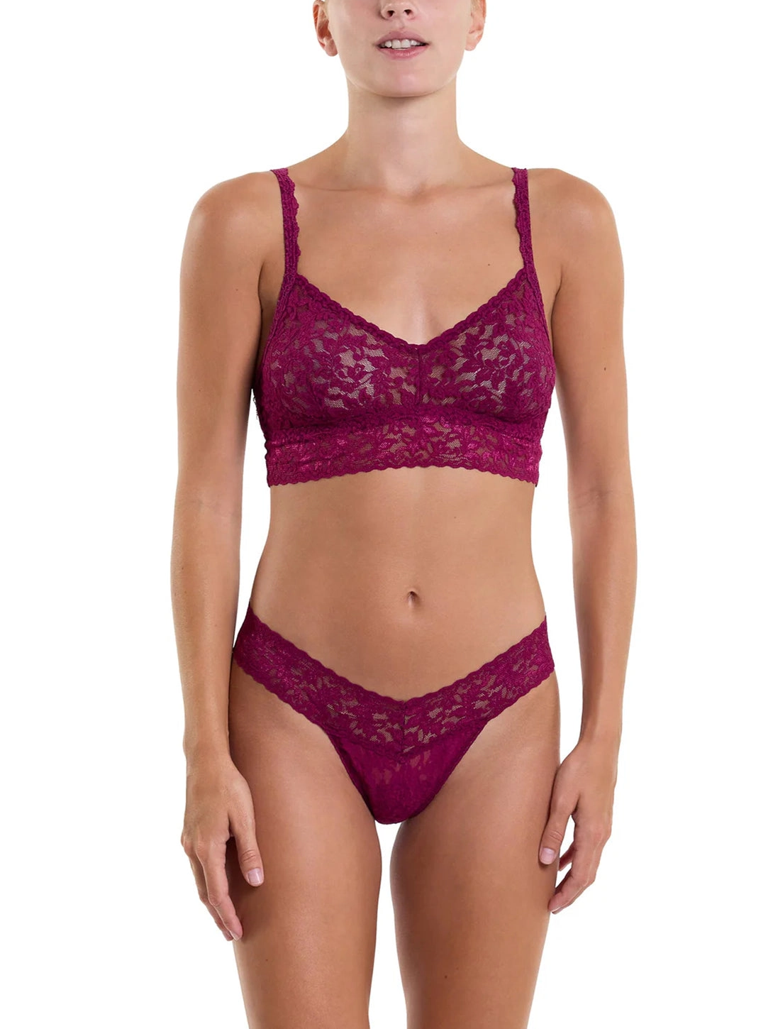 V-Neck Retro Bralette - Sugar Plum