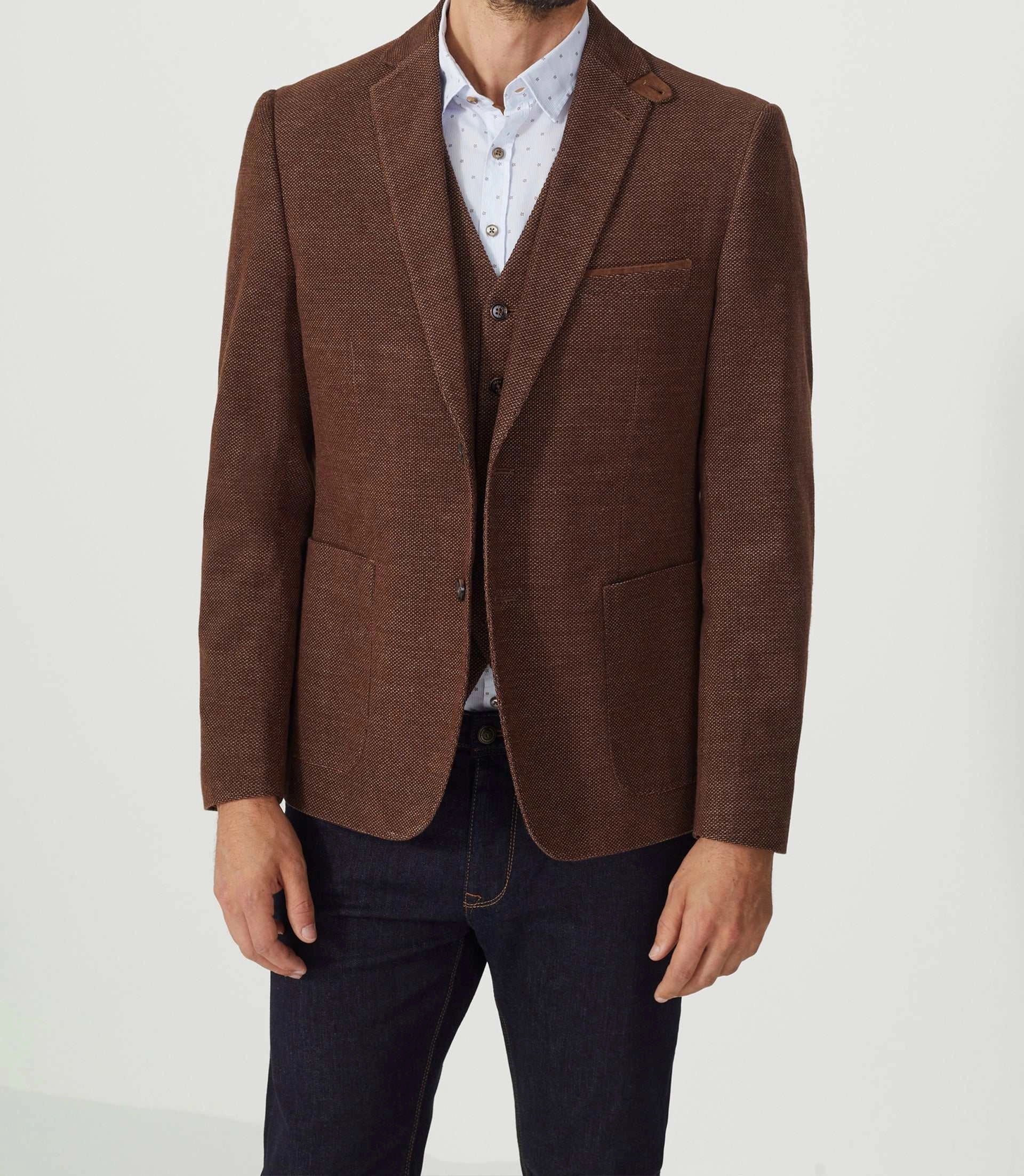 Veste velours fantaisie marron-clair Record
