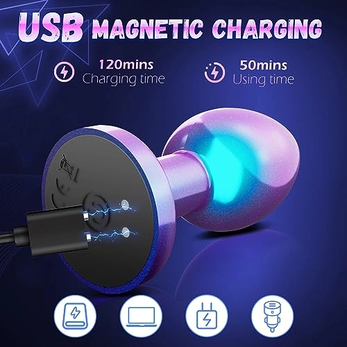 Vibrating Butt Plug with Metallic Finishing