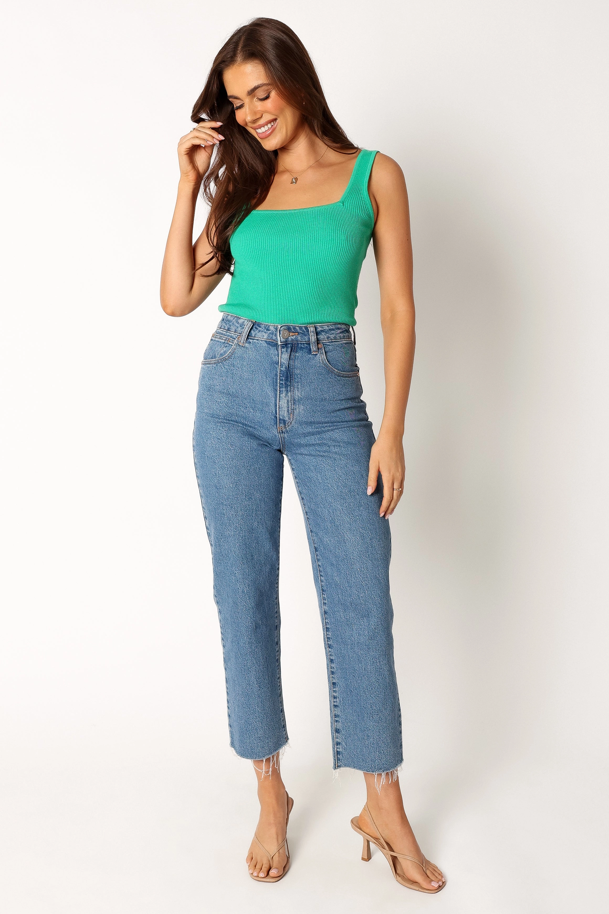 Vicki Rib Tank - Kelly Green