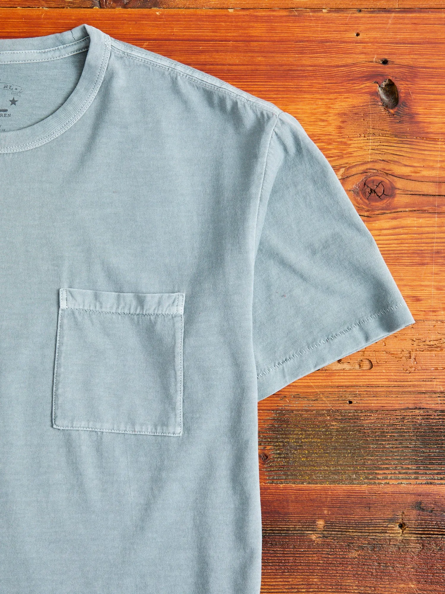 Vintage Knit Pocket T-Shirt in Sea Green