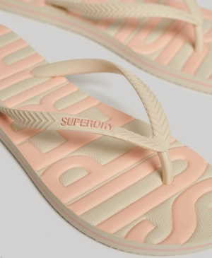 Vintage Vegan Flip Flop | Rice White/Coral