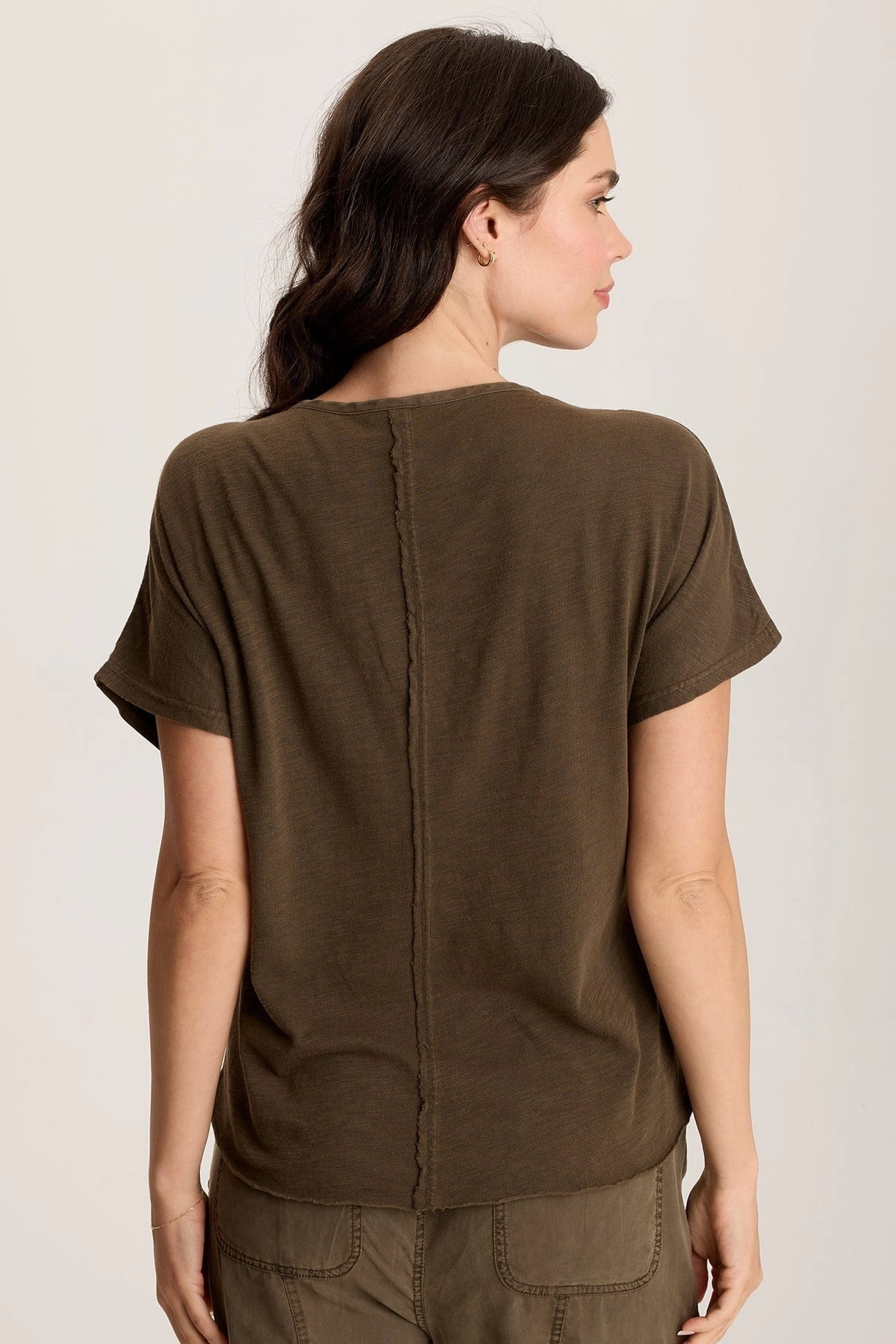 Werner Twill Ruched Cord Relaxed V-Neck Tee