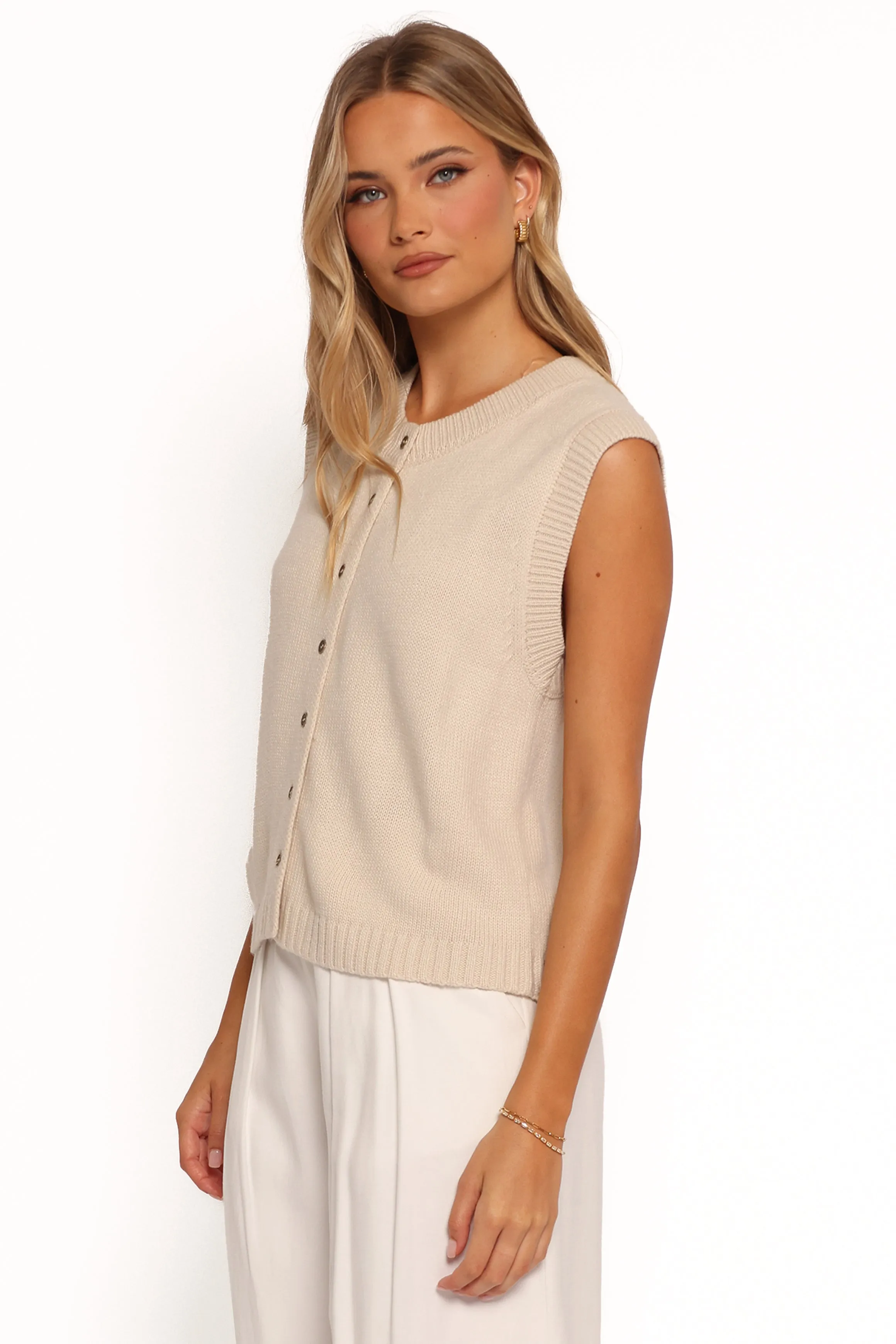 Weston Knit Vest - Cream