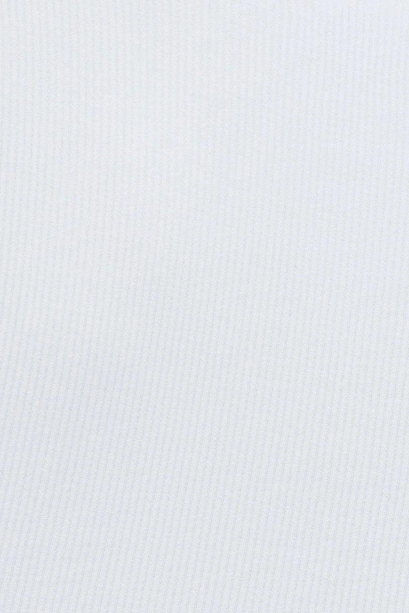 White Top Long Sleeve Round Neck Seamless