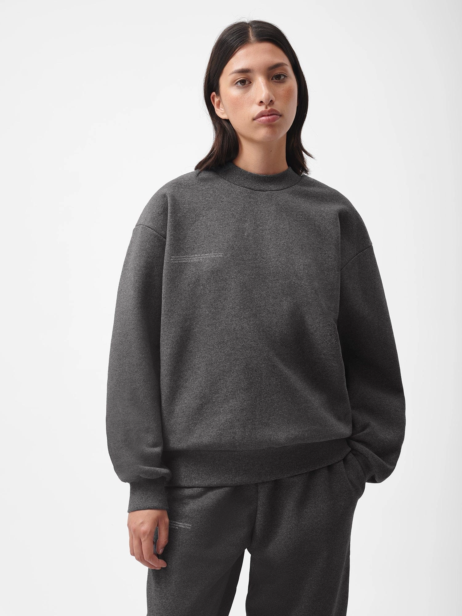 Womens Reclaimed Cotton Sweatshirt—reclaim charcoal
