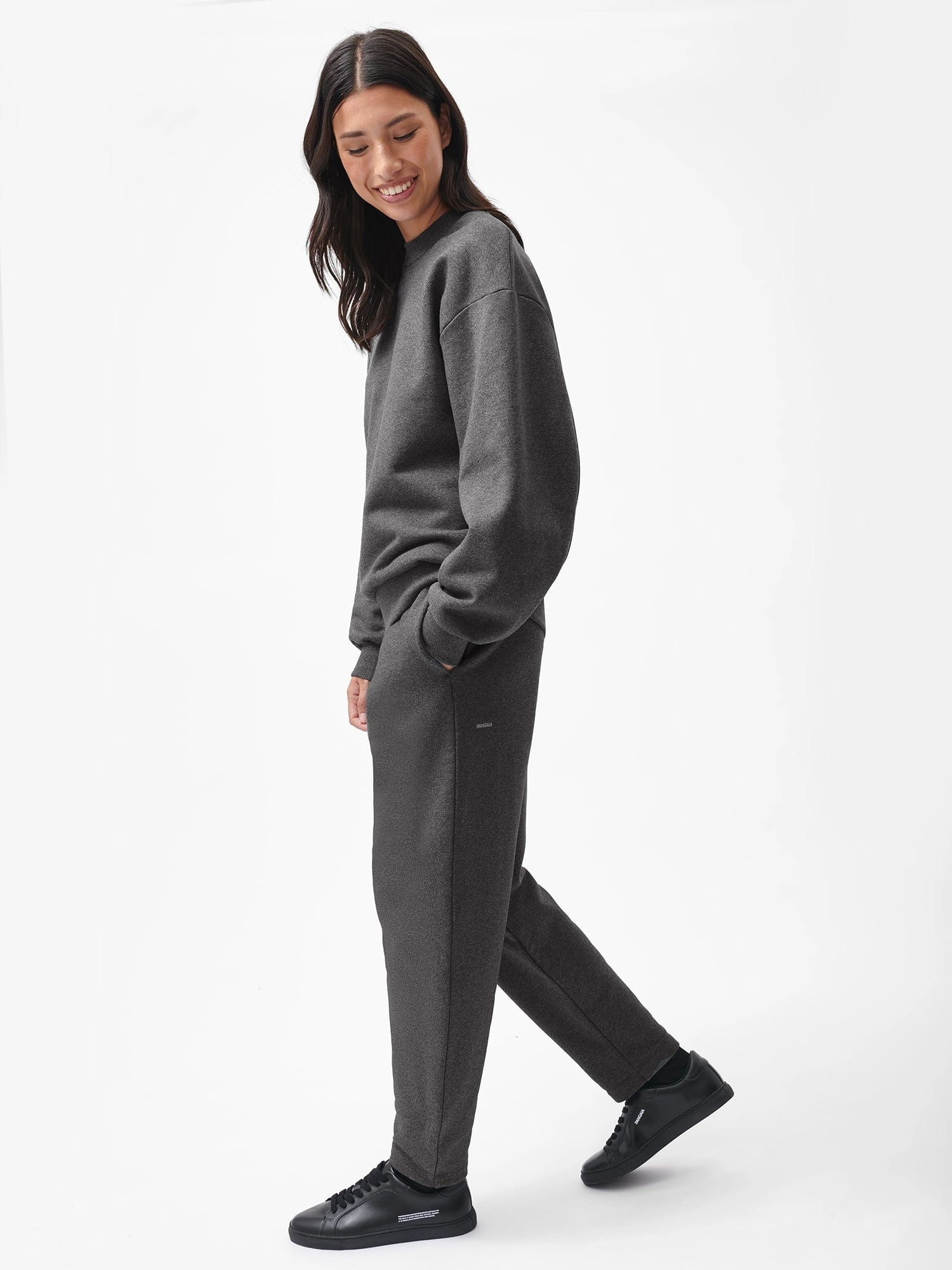 Womens Reclaimed Cotton Sweatshirt—reclaim charcoal