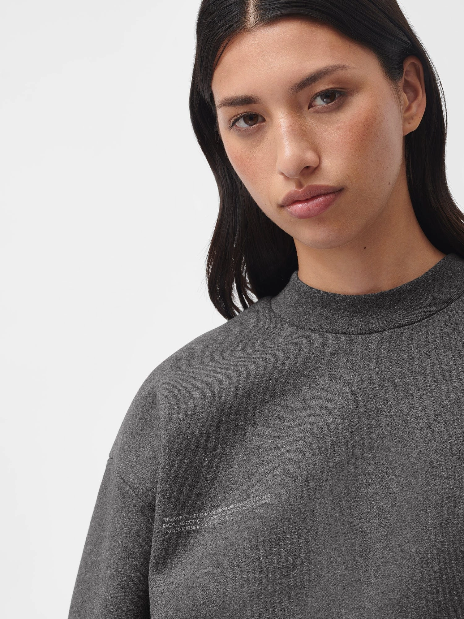 Womens Reclaimed Cotton Sweatshirt—reclaim charcoal