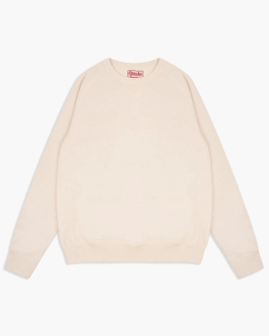 Wonder Looper 876gsm Double Heavyweight French Terry Pullover Crew Neck - Ecru