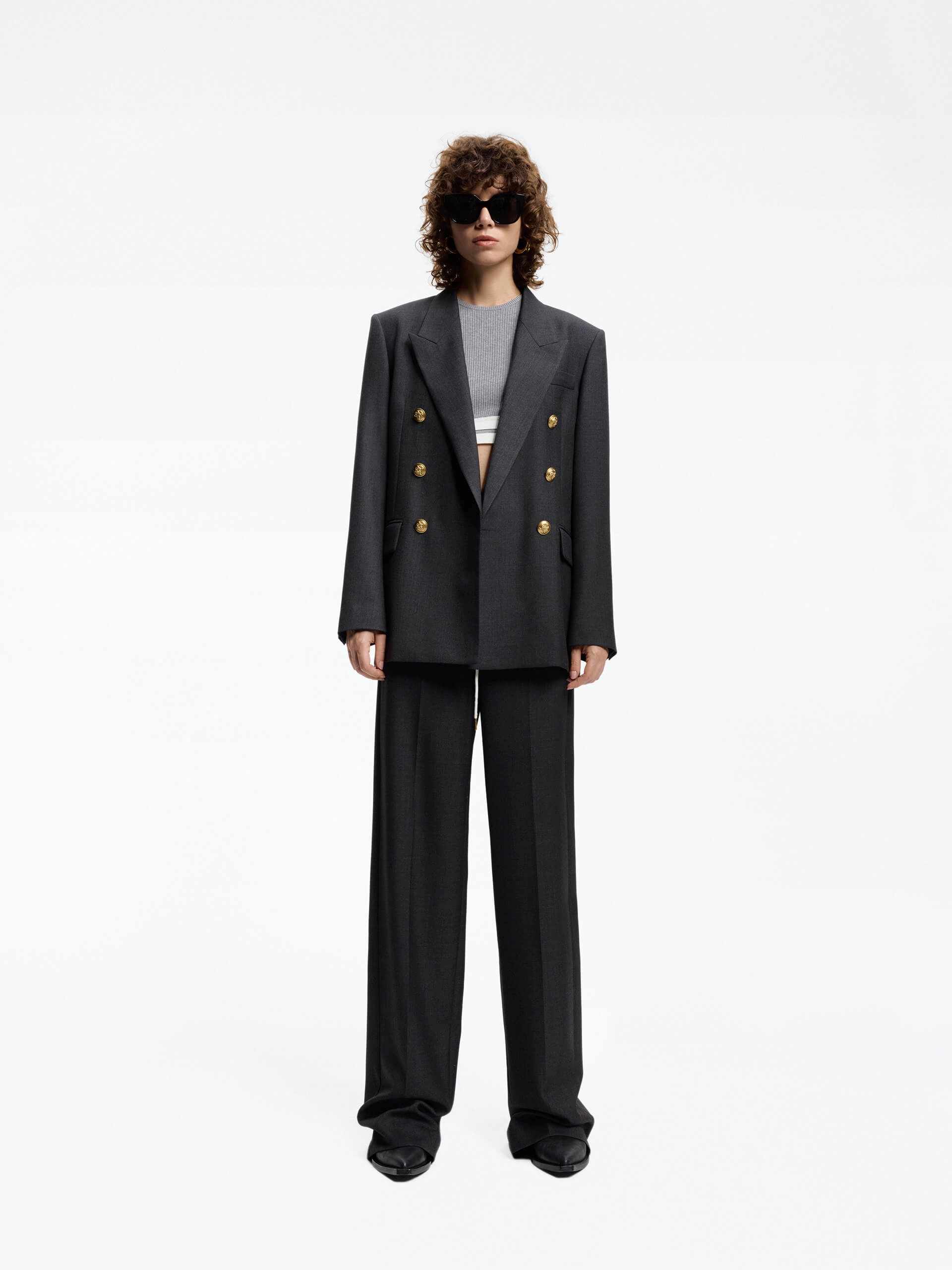 Wool Blend Drawstring Pants