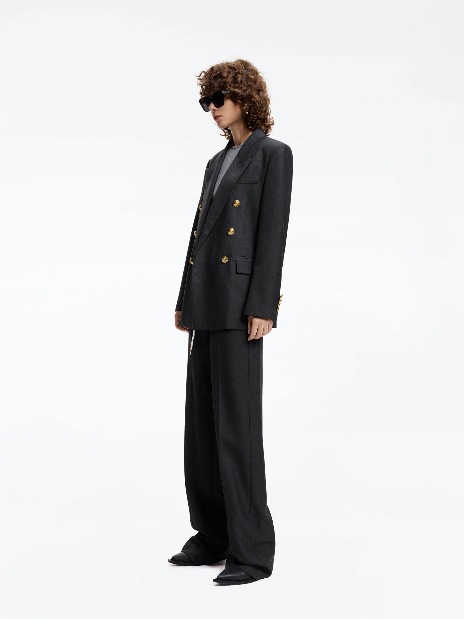 Wool Blend Drawstring Pants