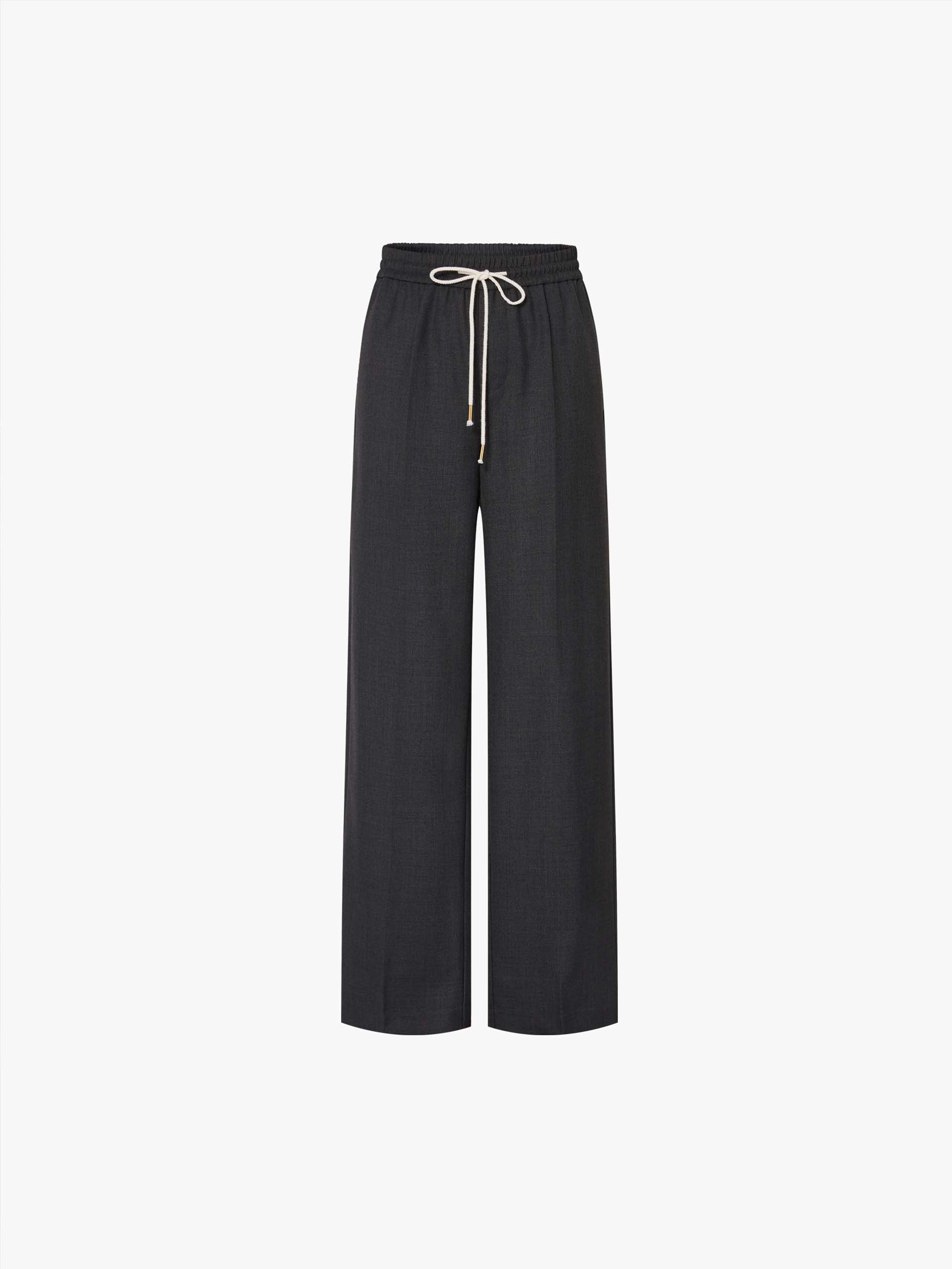 Wool Blend Drawstring Pants