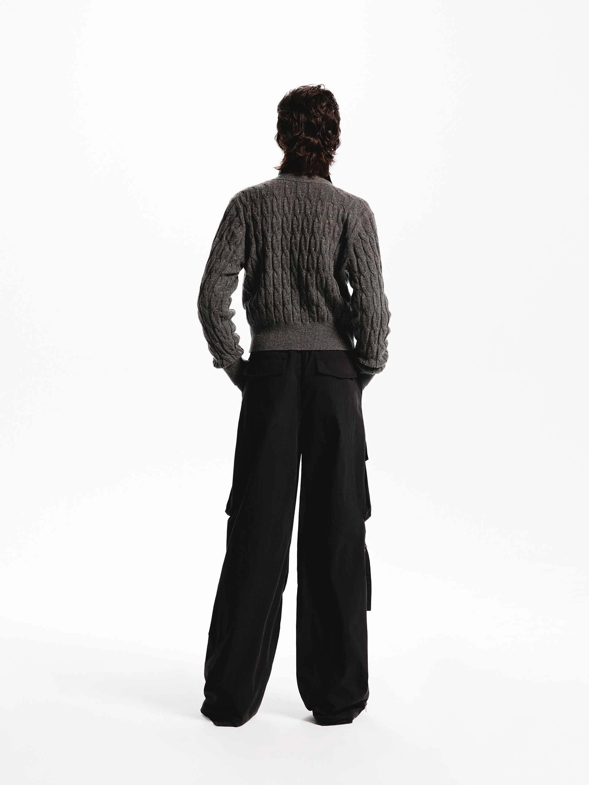Wool Cable Knit Cardigan