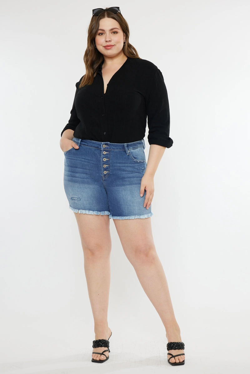 Zelda Mid Rise Shorts  (Plus Size)