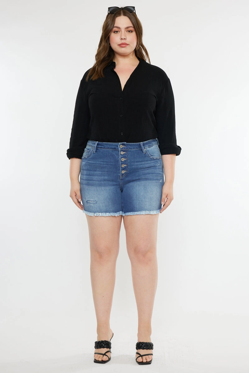 Zelda Mid Rise Shorts  (Plus Size)
