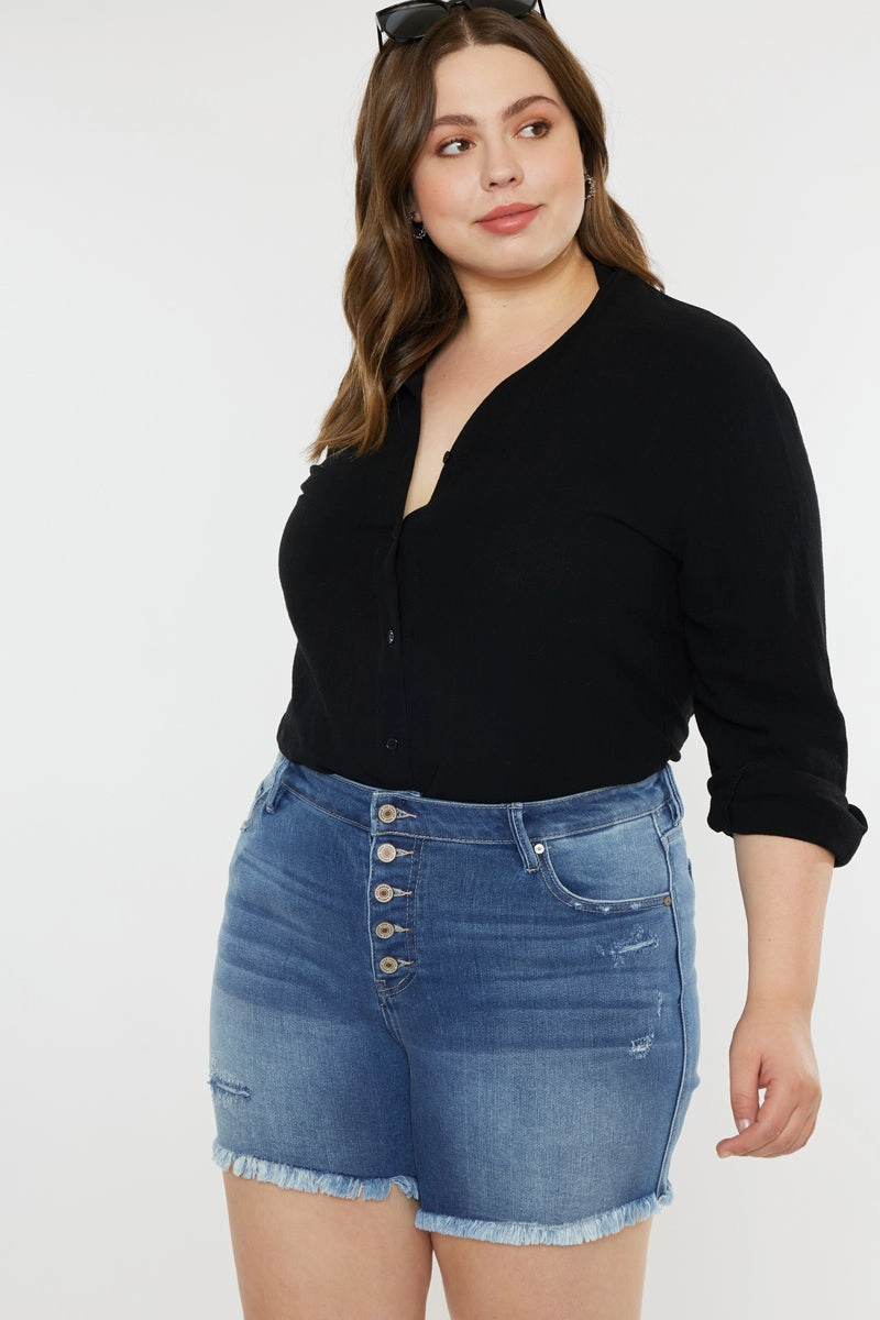 Zelda Mid Rise Shorts  (Plus Size)