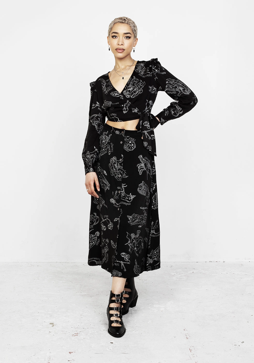 Zodiac Crop Wrap Top